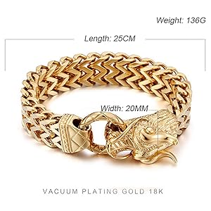 Amazon.com: Daesar Stainless Steel Bracelet Men Dragon Head